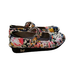 Alegria Belle Women 37 Multi Color Floral‎ Comfort Professional Shoes Mary Jane
